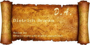 Dietrich Aranka névjegykártya