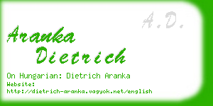 aranka dietrich business card